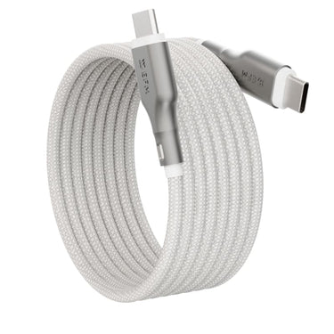 EFM USB-C to USB-C 100W Magnetic Braided Cable 2M iPad iPhone MacBook Samsung - White